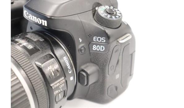 Digitale fotocamera CANON, type 80D + lens EFS 17-85mm, zonder batterij/lader, werking niet gekend